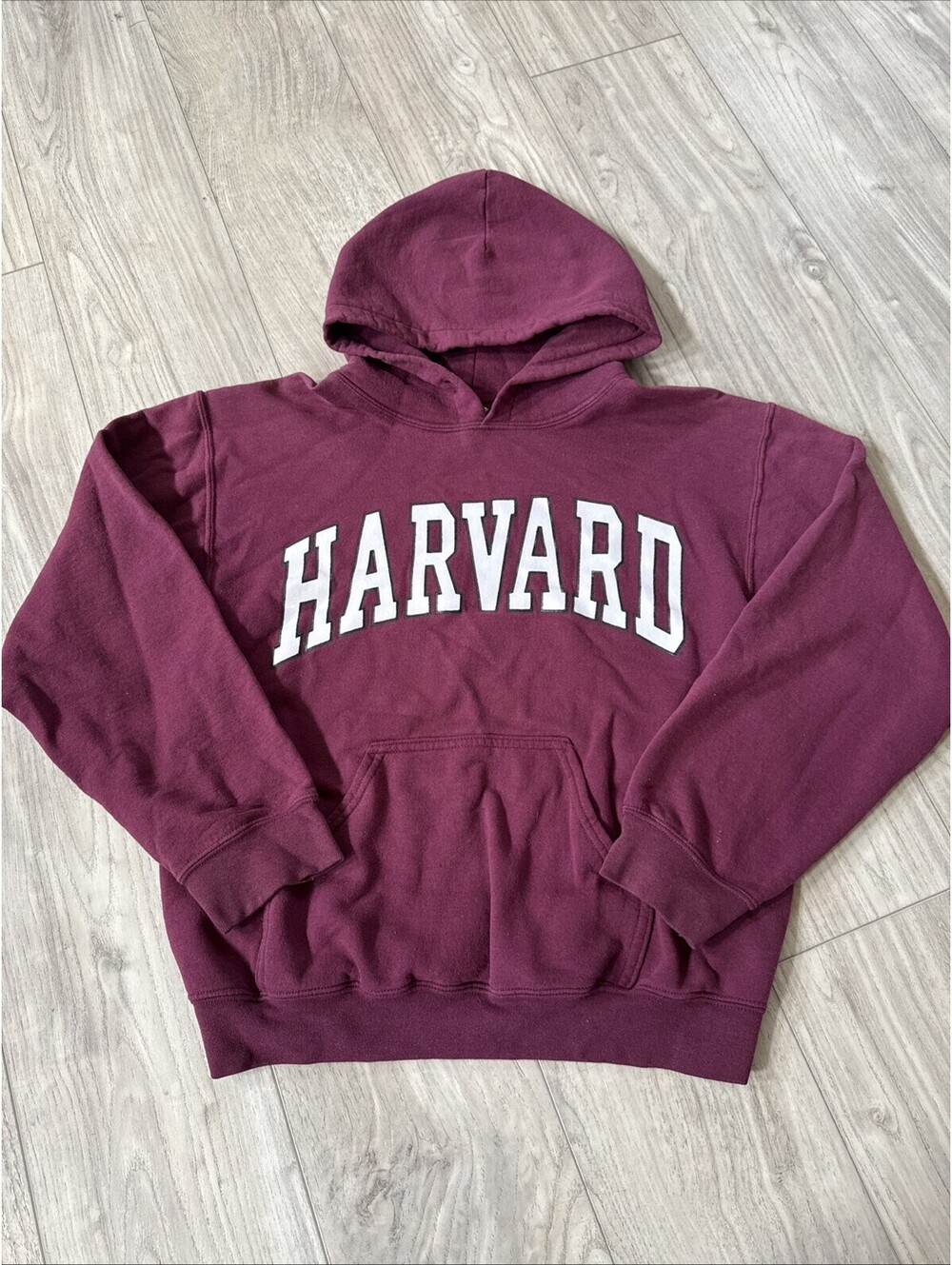 Vintage HARVARD UNIVERSITY maroon Hoodie Sweatshirt men's Small Pullover